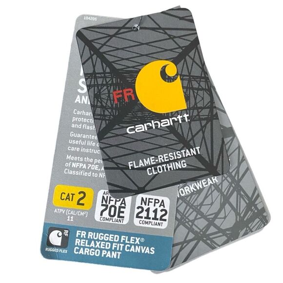 Carhartt FR Rugged Flex Relaxed Fit Canvas Pants 36x34 Blue New Workwear - Picture 8 of 9